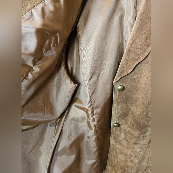 COLDWATER CREEK BROWN GENUINE SUEDE LEATHER JACKET PLUS SIZE 2XL - Picture 4 of 6